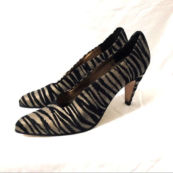 Via Spiga tiger print pointy toe leather heels - Picture 1 of 10